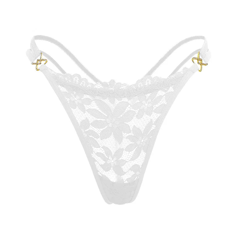 sous-vêtements sexy à taille basse en dentelle, avec culotte douce à motif floral
