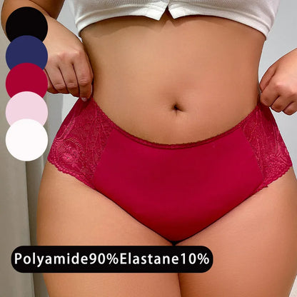 culotte de luxe en dentelle à motif floral, taille haute, sans coutures, respirante