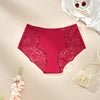 culotte de luxe en dentelle à motif floral, taille haute, sans coutures, respirante